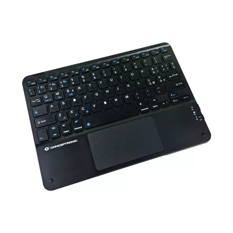 Conceptronic TOBIN01BIT 10-tolline Bluetooth-puuteplaadiga klaviatuur, QWERTY itaalia