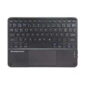 Conceptronic TOBIN01BPT 10-tolline Bluetooth-puuteplaadiga klaviatuur, QWERTY portugali