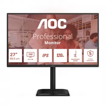 AOC 27E4U arvutimonitor 68,6 cm (27 tolli) 1920 x 1080 pikslit Full HD LED Must