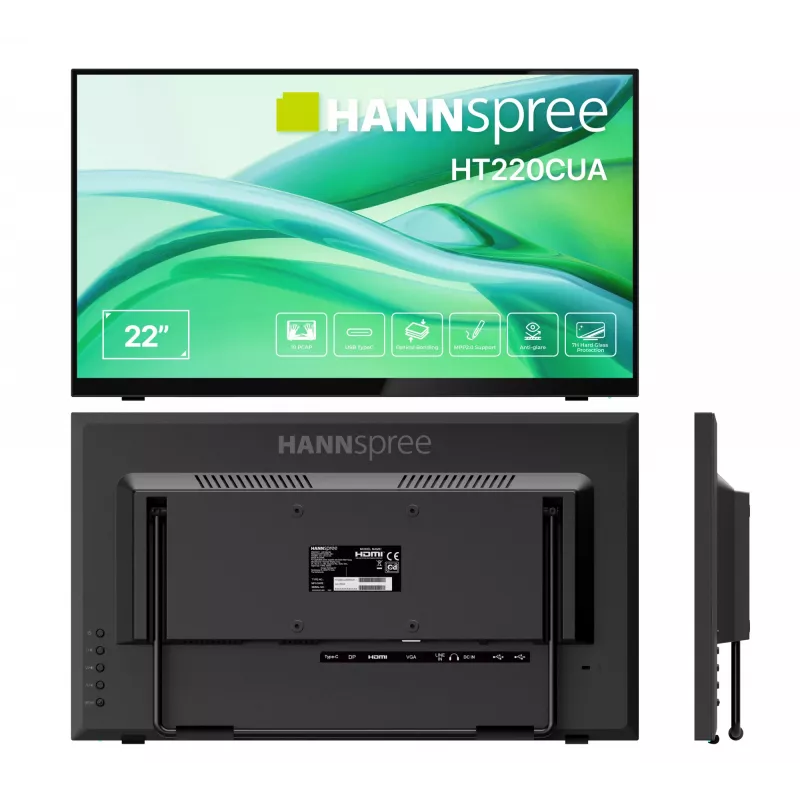 Hannspree HT220CUA arvutimonitor 54,5 cm (21,4 tolli) 1920 x 1080 pikslit Full HD LED puuteekraaniga must