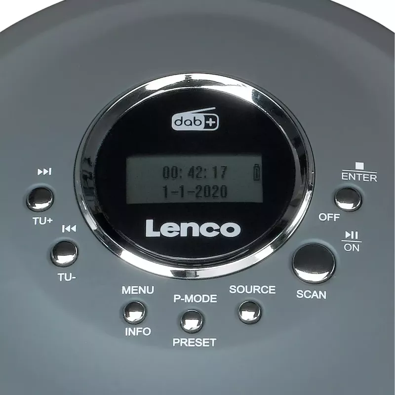 Kaasaskantav CD-mängija Lenco CD-400GY, antratsiit, MP3 tugi, löögikindel, 40 s