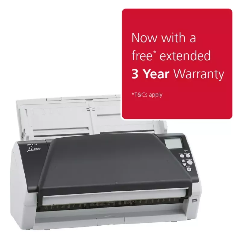 Ricoh fi-7480 ADF skanner 600 x 600 DPI A3 Hall, Valge
