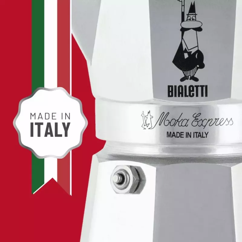 Moka pot BIALETTI Moka Express 0,2 L alumiinium must — 3 tassi (200 ml), mitte induktsioonile