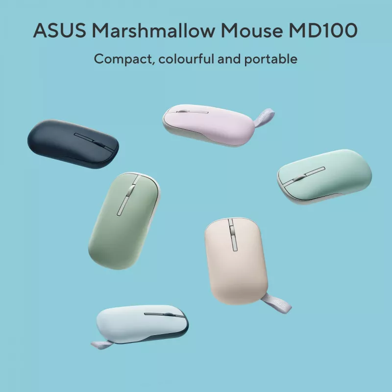 ASUS Marshmallow MD100 hiir Office Mõlemakäeline RF Wireless + Bluetooth Optiline 1600 DPI