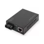 DIGITUS meediumikonverter, mitmemoodiline 10/100/1000Base-T -> 1000Base-SX, sisaldab toiteplokki, SC-pistik, kuni 0,5 km