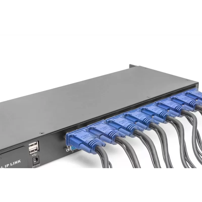 DIGITUS Moodulne KVM-lüliti 16-pordiline modulaarse KVM-konsooli jaoks