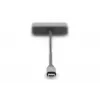 DIGITUS USB-C - mini DP + VGA adapter, 20 cm 4K/30Hz, hõbedane, alumiiniumkorpus