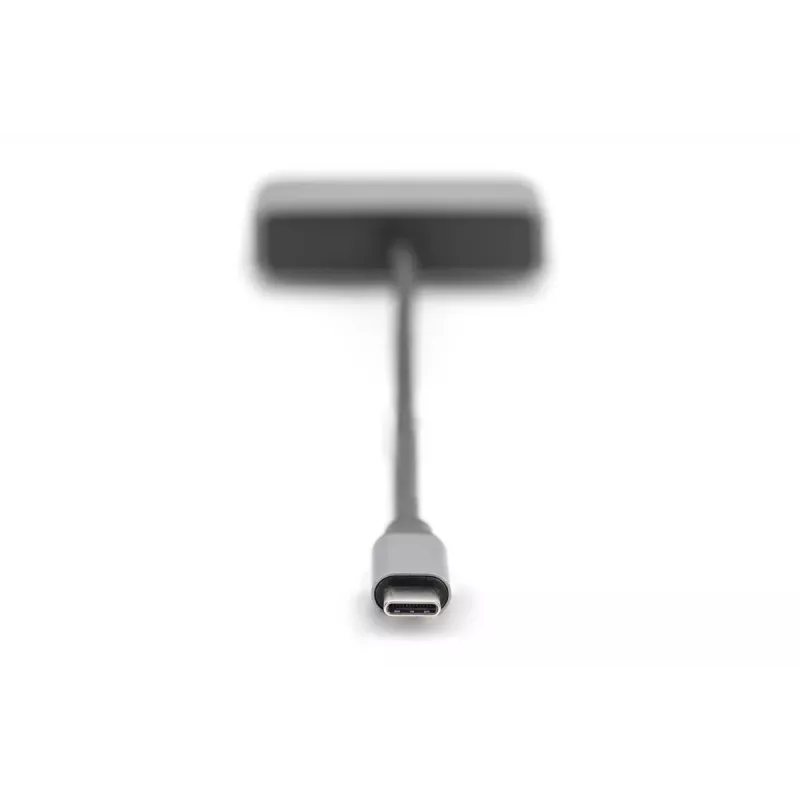 DIGITUS USB-C - mini DP + VGA adapter, 20 cm 4K/30Hz, hõbedane, alumiiniumkorpus