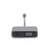 DIGITUS USB-C - mini DP + VGA adapter, 20 cm 4K/30Hz, hõbedane, alumiiniumkorpus