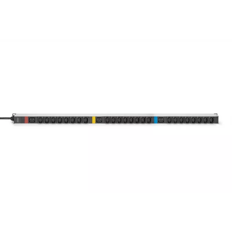 DIGITUS IT BASIC PDU. 3PH. 16A. 24 x C13. 3 x C19 Vertikaalne. 3 m kaabel. IEC309 3Ph-16A pistik
