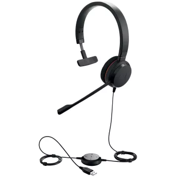 Jabra EVOLVE 20 MS Mono, juhtmega, kontor/kõnekeskus, 150–7000 Hz, 142 g, peakomplekt, must
