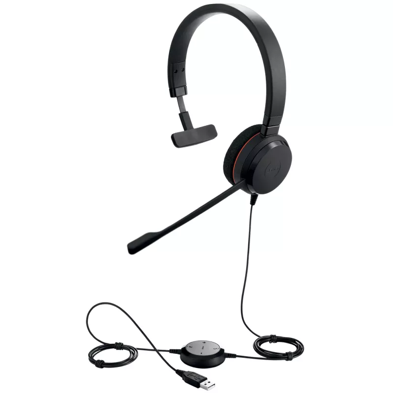Jabra EVOLVE 20 MS Mono, juhtmega, kontor/kõnekeskus, 150–7000 Hz, 142 g, peakomplekt, must