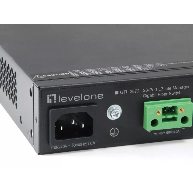LevelOne KILBY 28-pordiline L3 Lite hallatav gigabitkiudoptiline kommutaator, 4 x 10GbE SFP+, 4 x Gigabit SFP/RJ45 Combo