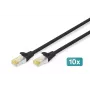 DIGITUS patch-kaabel - CAT6a - S/FTP - Snagless - Cu - 0,5 m - must - 10 tk pakis