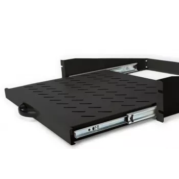 DIGITUS 2U pikendatav riiul kappidele alates 450 mm sügavusest 88x483x352 mm, kuni 30 kg, must (RAL 9005)