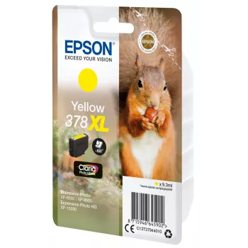Epson Squirrel üksikpakend kollane 378XL Claria Photo HD tint, kõrge (XL) mahutavus, kollane, pigmendipõhine tint, 9,3 ml, 1 tk, 830 lehekülge