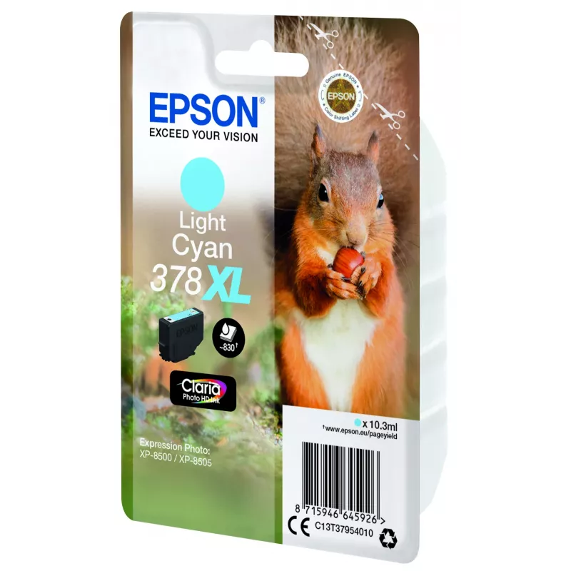 Epson Squirrel Singlepack Light tsüaan 378XL Claria Photo HD Ink