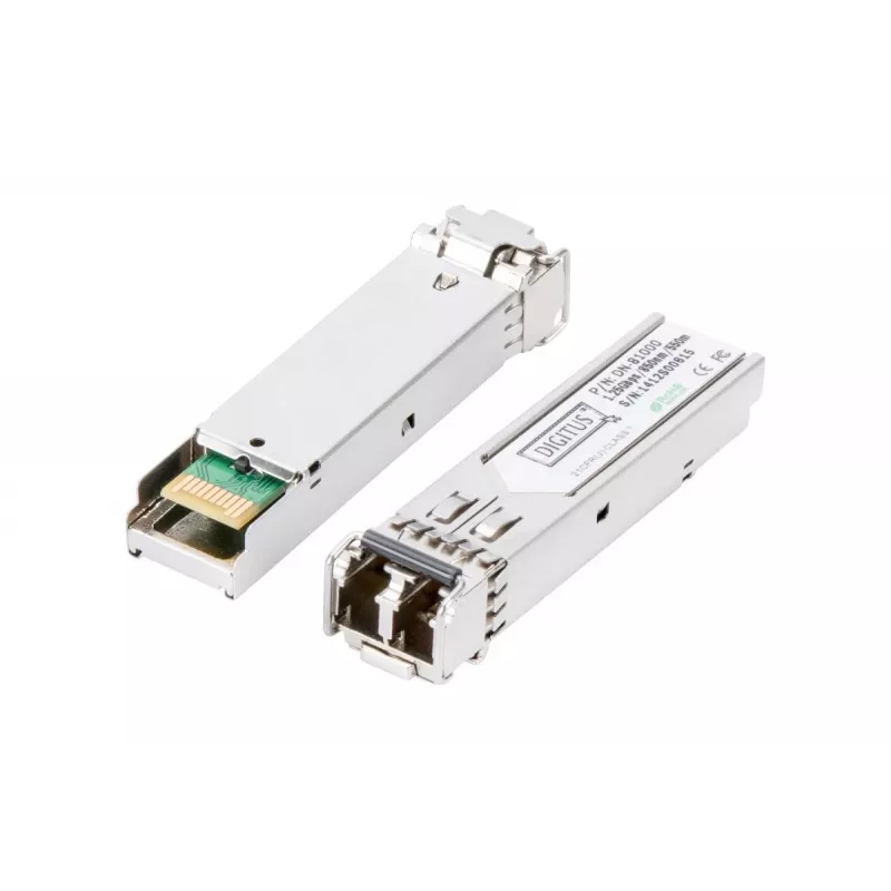 DIGITUS 1,25 Gbps SFP-moodul, kuni 550 m mitmikrežiim, LC-duplekspistik, 1000Base-SX, 850 nm