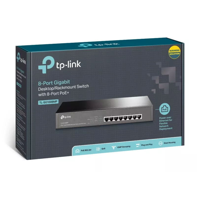 TP-Link TL-SG1008MP haldamata Gigabit Ethernet (10/100/1000) Power over Ethernet (PoE) 1U must