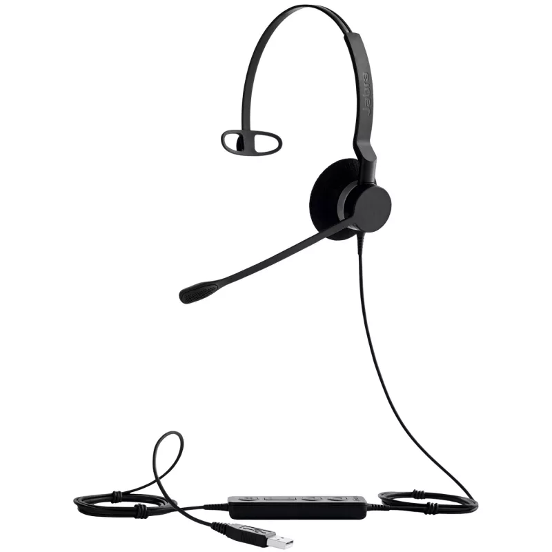 Jabra BIZ 2300 Mono, USB, MS, juhtmega, kontor/kõnekeskus, 150–6800 Hz, peakomplekt, must