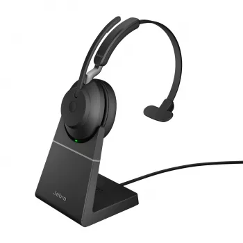 Jabra Evolve2 65 USB-A UC Mono laadimisaluse ja must - juhtmevaba, kontori/kõnekeskuse jaoks, 20 - 20000 Hz, 99.2 g, peakomplekt, must