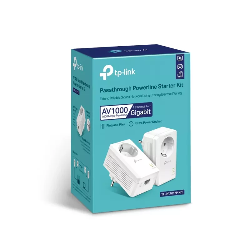 TP-Link AV1000 Gigabit läbivooluga Powerline stardikomplekt