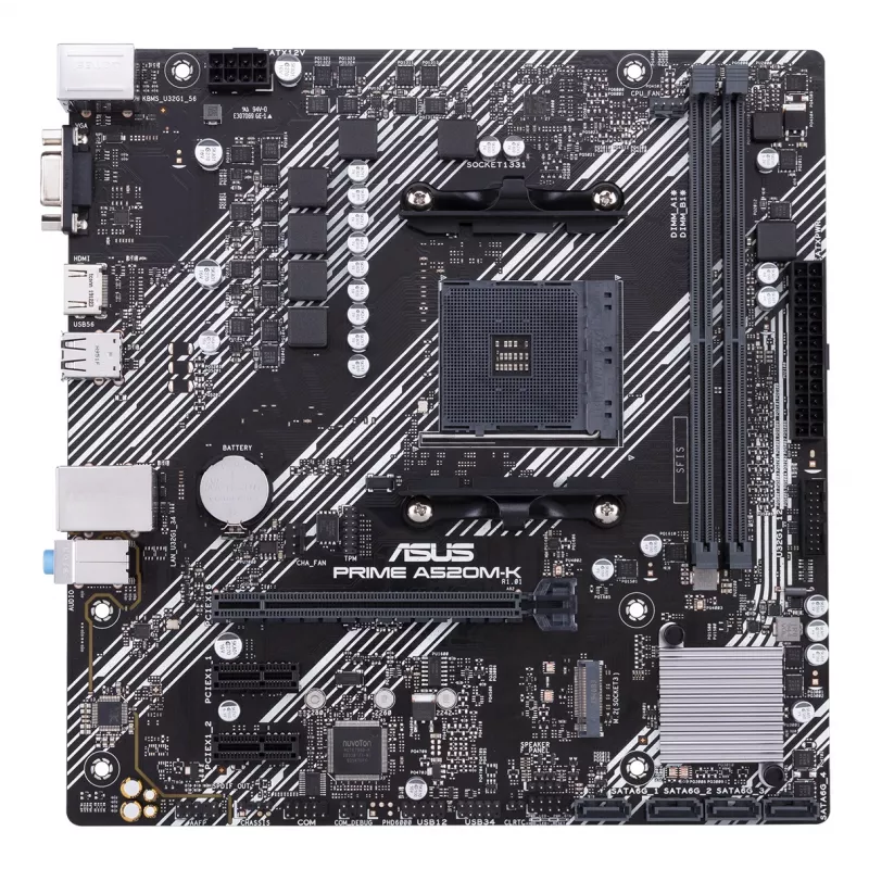 Emaplaat ASUS PRIME A520M-K, AMD A520 kiibistik, Socket AM4, micro ATX, 2x DDR4, 64 GB, 1x M.2, 4x SATA III, HDMI 2.1