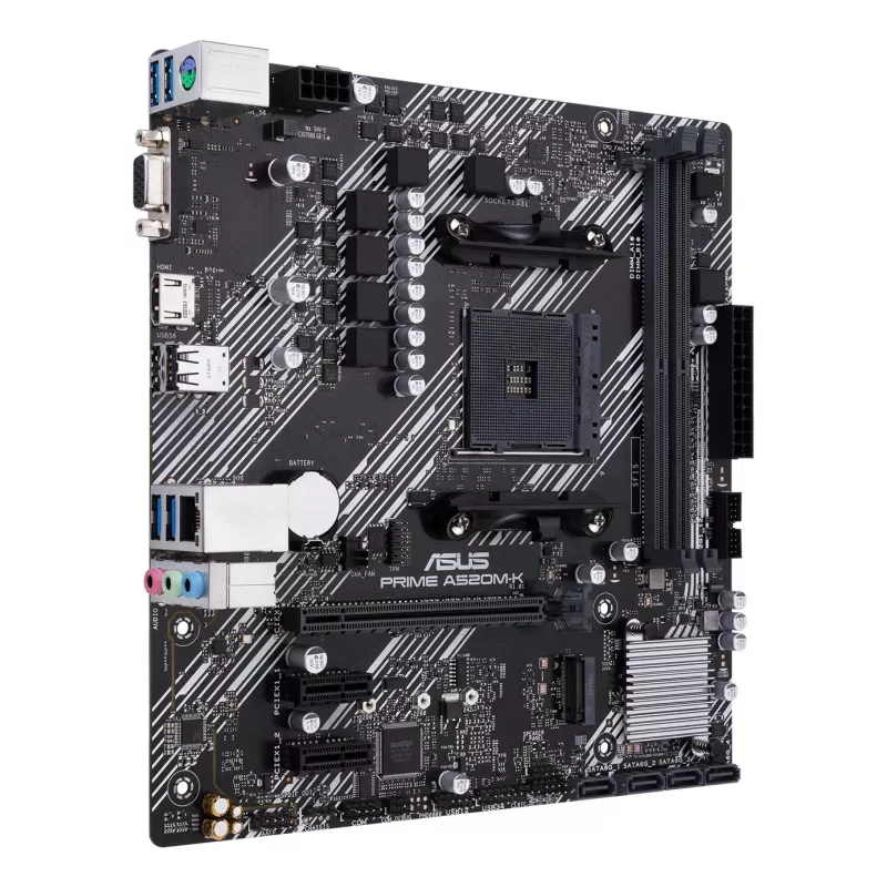 Emaplaat ASUS PRIME A520M-K, AMD A520 kiibistik, Socket AM4, micro ATX, 2x DDR4, 64 GB, 1x M.2, 4x SATA III, HDMI 2.1