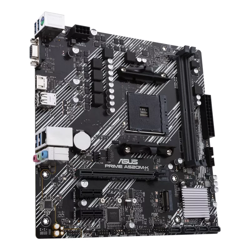 Emaplaat ASUS PRIME A520M-K, AMD A520 kiibistik, Socket AM4, micro ATX, 2x DDR4, 64 GB, 1x M.2, 4x SATA III, HDMI 2.1