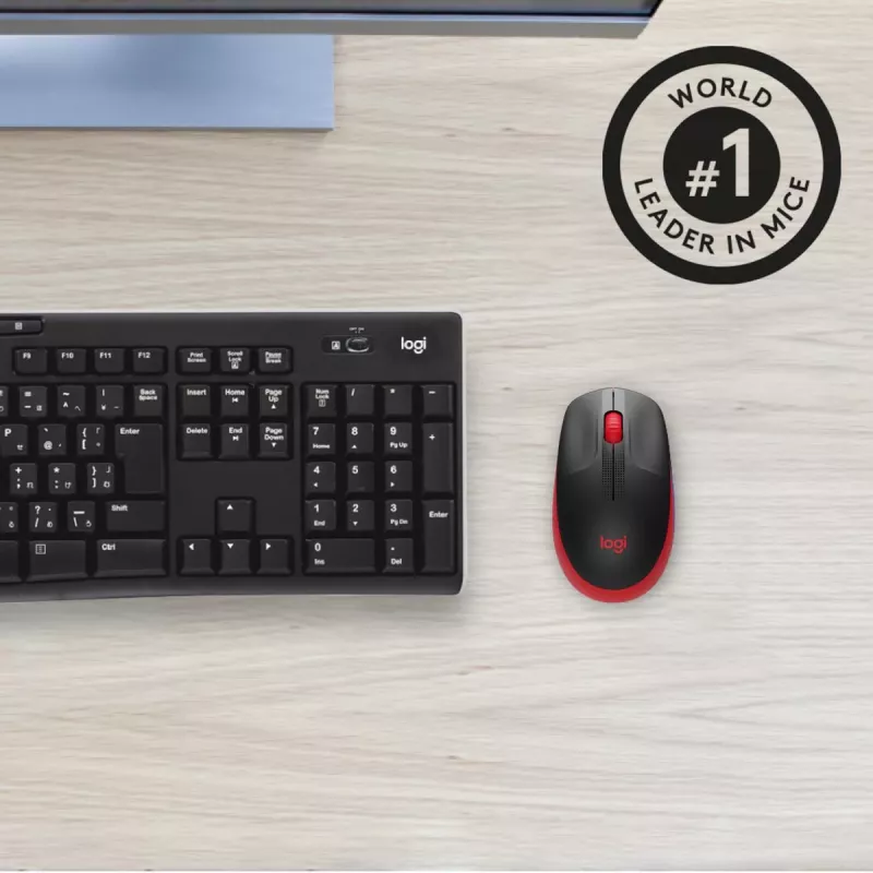 Hiir Logitech M190 juhtmevaba, USB, punane