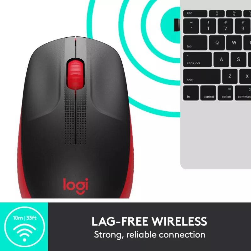 Hiir Logitech M190 juhtmevaba, USB, punane