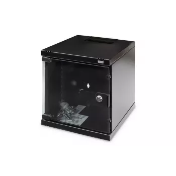 DIGITUS seinakinnituskapp 254 mm (10 tolli) 6U seinakinnituskapp 330x312x300 mm, värv must (RAL 9005)