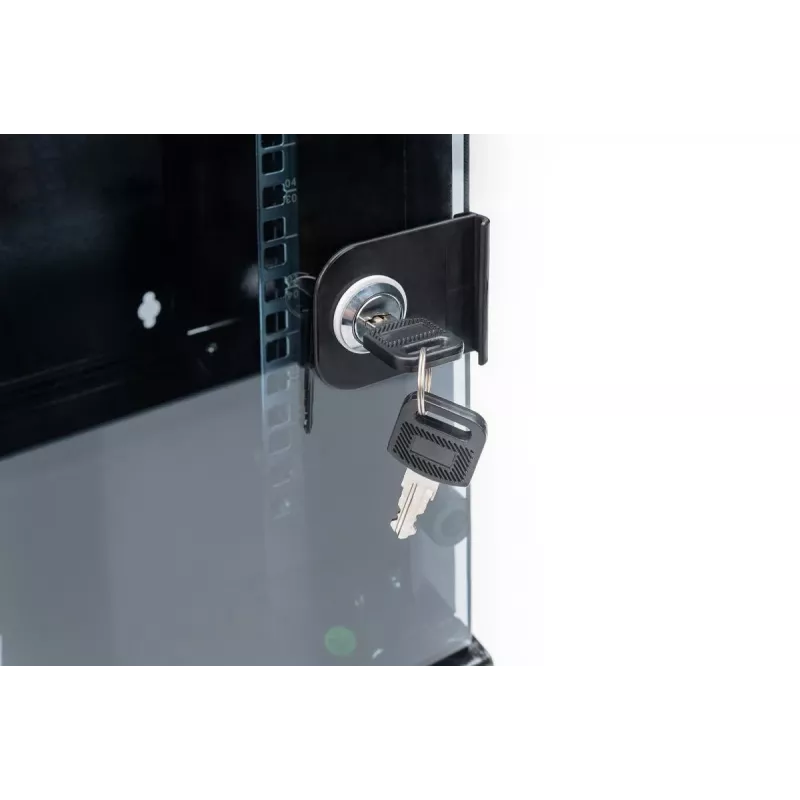 DIGITUS seinakinnituskapp 254 mm (10 tolli) 6U seinakinnituskapp 330x312x300 mm, värv must (RAL 9005)