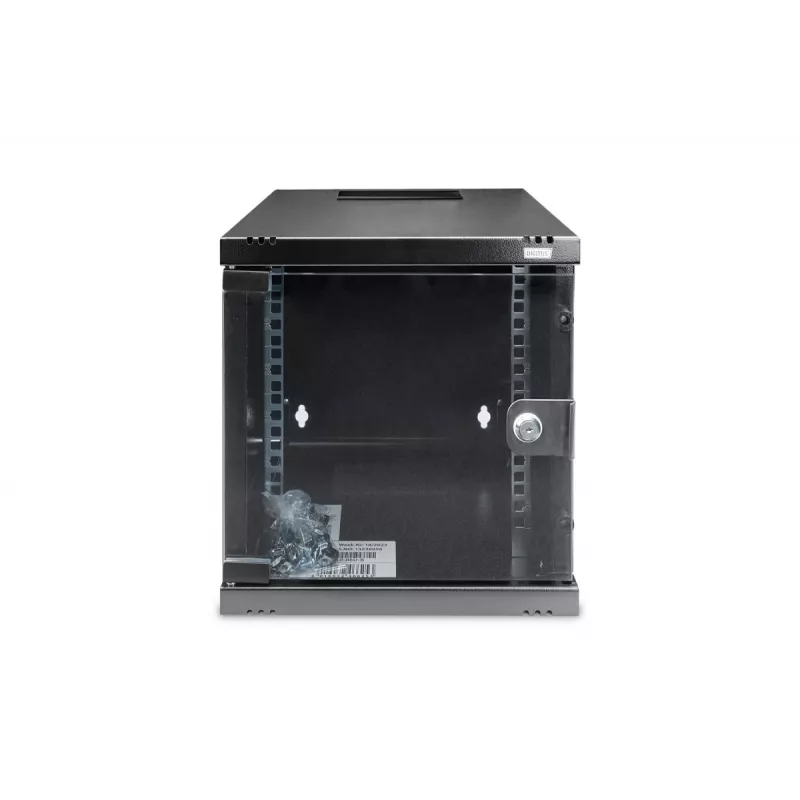 DIGITUS seinakinnituskapp 254 mm (10 tolli) 6U seinakinnituskapp 330x312x300 mm, värv must (RAL 9005)