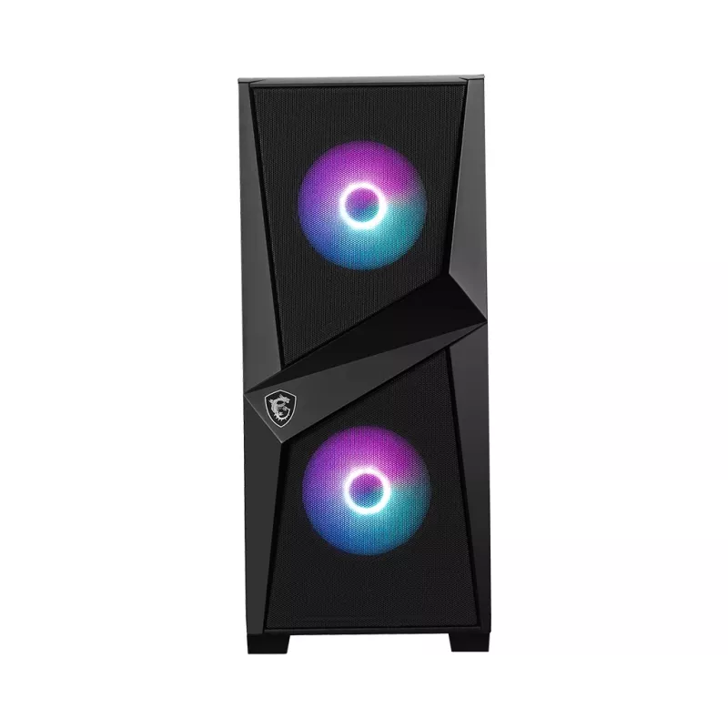 MSI MAG FORGE 100R keskmise suurusega torniga mänguriarvutikorpus 'Must, 2x 120 mm ARGB PWM ventilaator, 1x 120 mm ventilaator, 1-6 ARGB jaotur, Mystic Light Sync, karastatud klaasist paneel, ATX, mATX, mini-ITX'