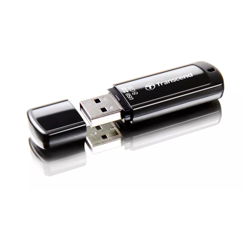 TRANSCEND Jetflash 350 - 8 GB USB-mälupulk - USB 2.0 - must