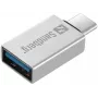 Sandberg USB-C USB 3.0 dongel, USB 3.2 Gen 1 (3.1 Gen 1) USB-C, USB 3.2 Gen 1 (3.1 Gen 1) Type-A, hõbedane, alumiinium, 5 g, 80 mm