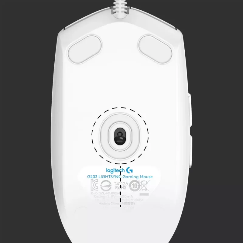 LOGITECH G203 Lightsync mänguhiir USB Valge
