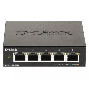 D-Link DGS-1100-05V2/E võrgulüliti Hallatav L2 Gigabit Ethernet (10/100/1000) Must