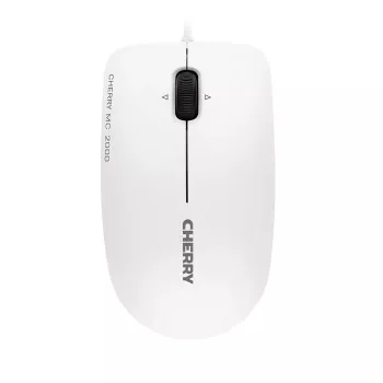 CHERRY MC 2000 juhtmega hiir kallutusrattaga, kahvatuhall, USB, mõlemakäeline, IR-LED, USB A-tüüp, 1600 DPI, hall