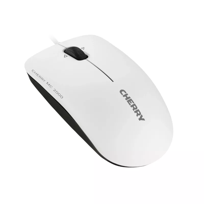 CHERRY MC 2000 juhtmega hiir kallutusrattaga, kahvatuhall, USB, mõlemakäeline, IR-LED, USB A-tüüp, 1600 DPI, hall