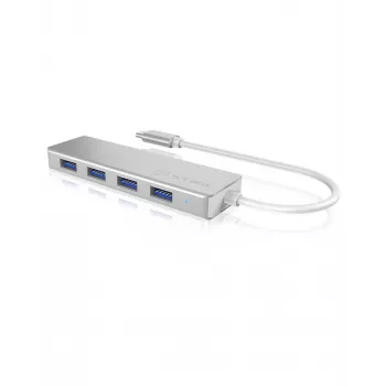 ICY BOX IB-HUB1425-C3 USB 3.2 Gen 1 (3.1 Gen 1) USB-C 5000 Mbit/s Hõbedane