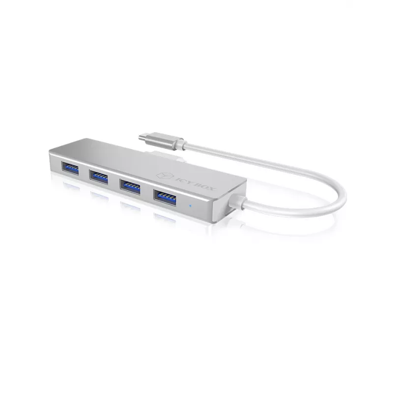 ICY BOX IB-HUB1425-C3 USB 3.2 Gen 1 (3.1 Gen 1) USB-C 5000 Mbit/s Hõbedane