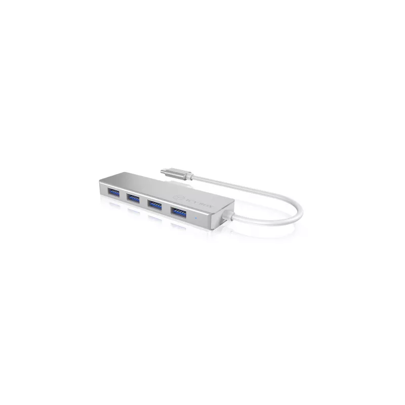 ICY BOX IB-HUB1425-C3 USB 3.2 Gen 1 (3.1 Gen 1) USB-C 5000 Mbit/s Hõbedane