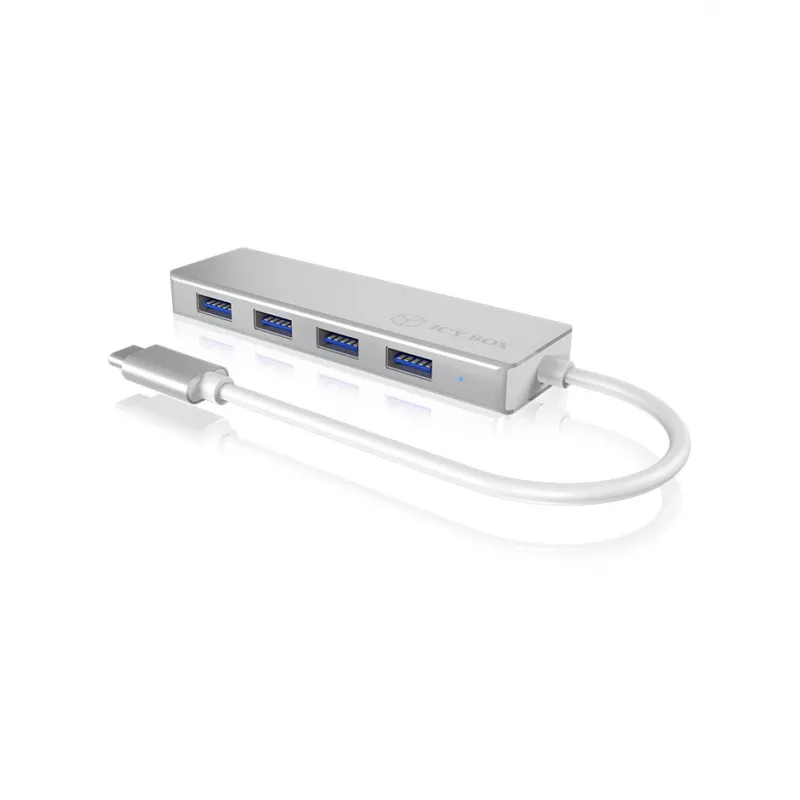 ICY BOX IB-HUB1425-C3 USB 3.2 Gen 1 (3.1 Gen 1) USB-C 5000 Mbit/s Hõbedane