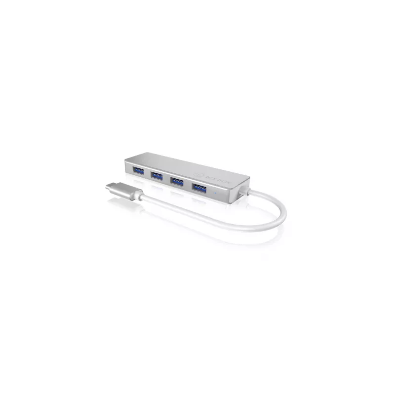 ICY BOX IB-HUB1425-C3 USB 3.2 Gen 1 (3.1 Gen 1) USB-C 5000 Mbit/s Hõbedane