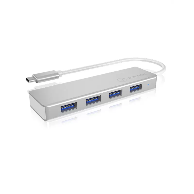 ICY BOX IB-HUB1425-C3 USB 3.2 Gen 1 (3.1 Gen 1) USB-C 5000 Mbit/s Hõbedane