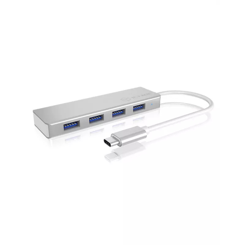 ICY BOX IB-HUB1425-C3 USB 3.2 Gen 1 (3.1 Gen 1) USB-C 5000 Mbit/s Hõbedane