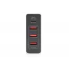 DIGITUS 4-pordiline USB-laadija, 72W 1x USB-C (PD) 5,9,15,20V/3A, 3x USB-A 5V/2.4A, must