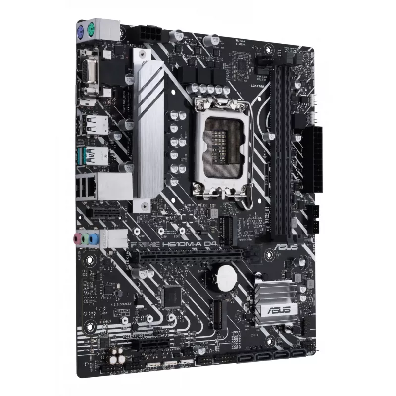 Emaplaat ASUS PRIME H610M-A D4-CSM, Intel H610, LGA 1700, micro ATX, DDR4, 2x DIMM, 64GB, 2x M.2, 4x SATA III, HDMI 2.1, DP 1.4
